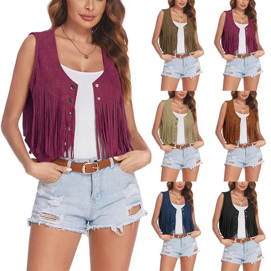 LionVII Sleeveless Crop Vest Jacket Button Front Coat -  - LionVII Professional Gear
