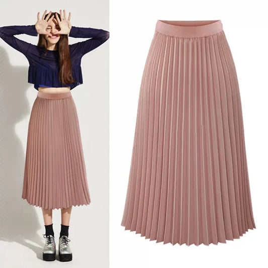 LionVII Women's Chiffon High Waist Pleated Skirts -  - LionVII Professional Gear
