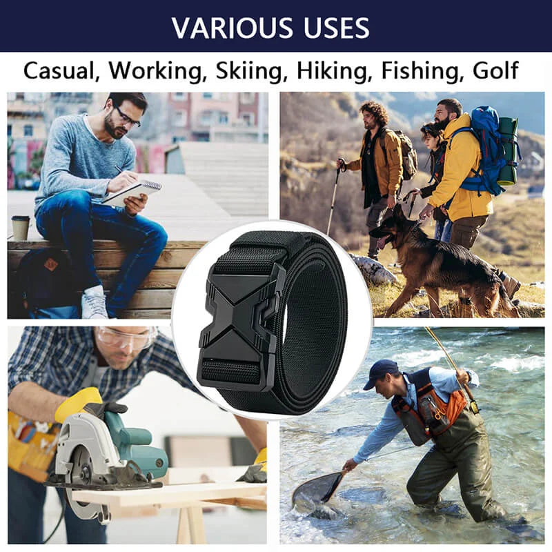 LionVII Tactical Belt, Elastic Stretch Military 1.5' Web Belt with Heavy Duty Quick Release Buckle for Waist Size Below 48' - This quick release elastic belt for men is durable comfortable &amp; breathable for outdoor sports & - LionVII Professional Gear