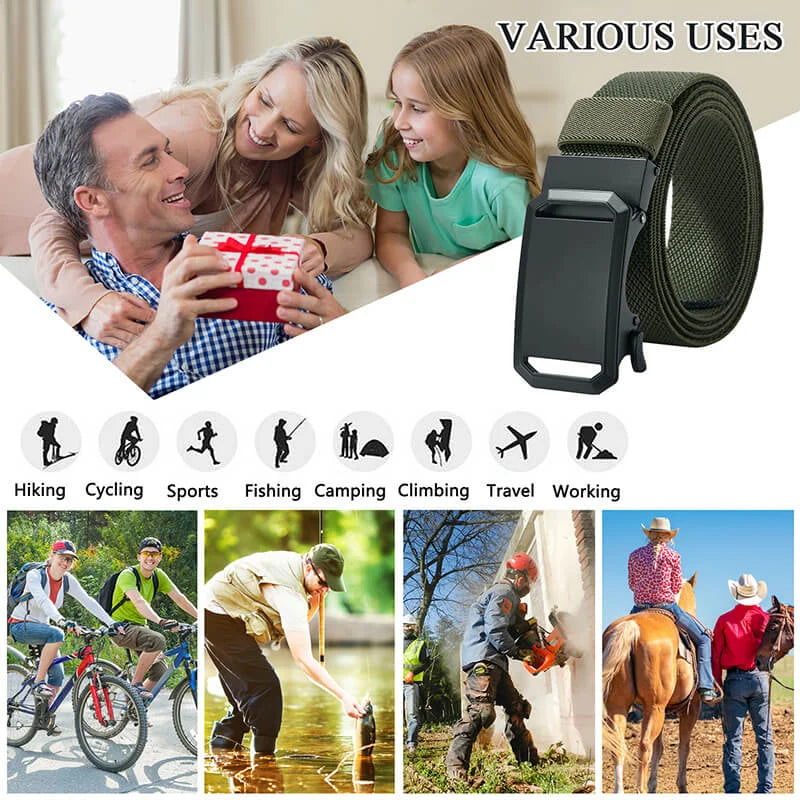 LionVII Ratchet Elastic Stretch Belts, 1 3/8' Slide Belt for Men with Automatic Buckle for Men Dress, Adjustable Trim to Fit 28-49' Waist - Exquisite craftsmanship make it more valuable.
This ratchet elastic belt for men is durable comfo - LionVII Professional Gear