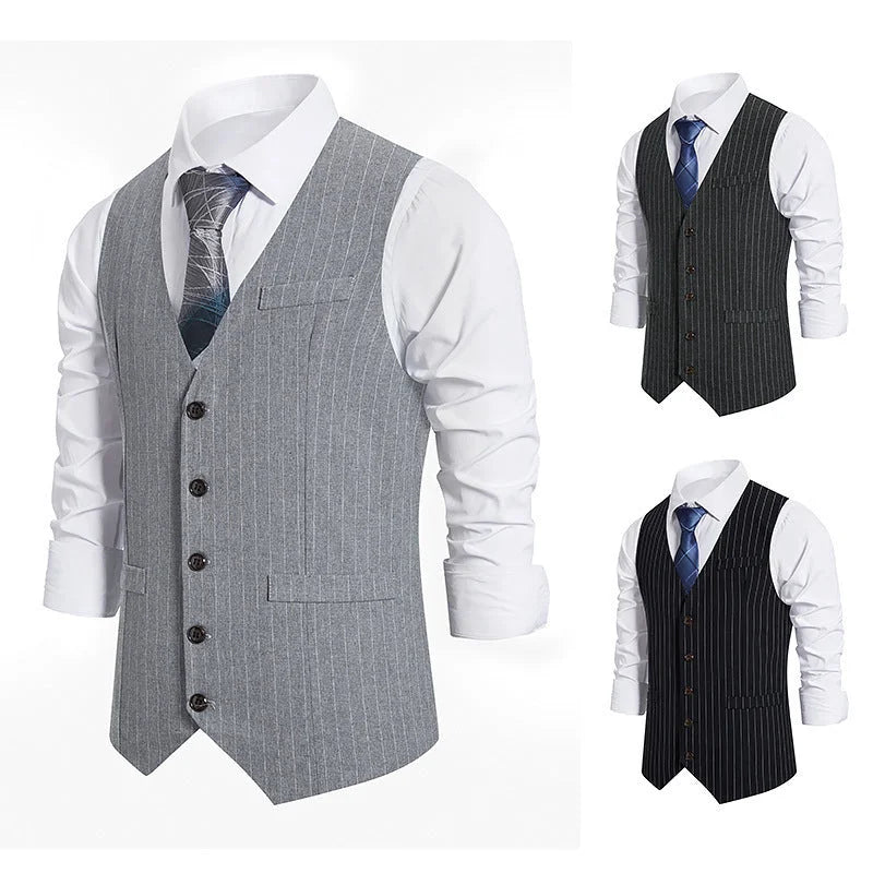 LionVII Men's Suit Vest Business Formal Dress Waistcoat Vest -  - LionVII Professional Gear