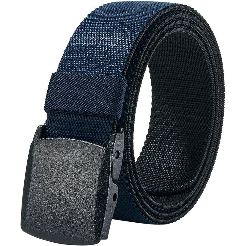 LionVII Men's Elastic Stretch Belts - 2 Colors in 1 Reversible Belt Strap with Plastic Buckle for Work Travel, Adjustable Trim to Fit 28-49' Waist - This elastic belt for men is durable comfortable and breathable for outdoor sports &amp; travel, can - LionVII Professional Gear
