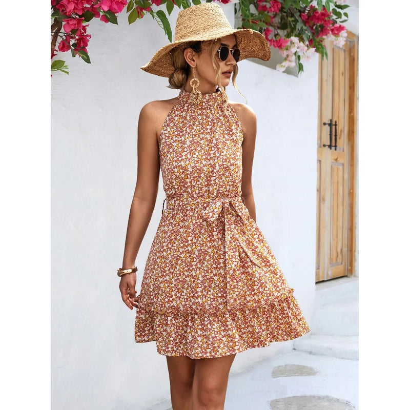 LionVII Hanging Neck Sleeveless Dresses -  - LionVII Professional Gear