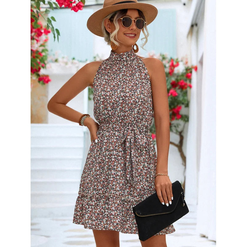 LionVII Hanging Neck Sleeveless Dresses -  - LionVII Professional Gear