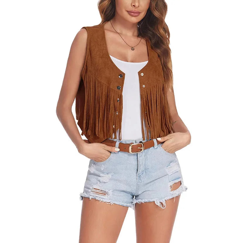 LionVII Sleeveless Crop Vest Jacket Button Front Coat -  - LionVII Professional Gear