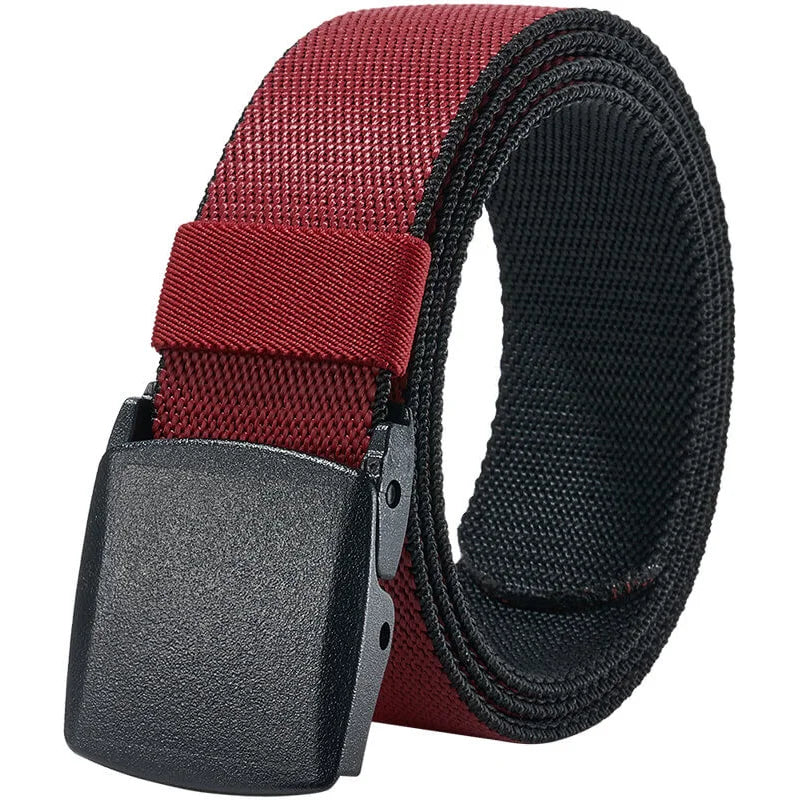 LionVII Men's Elastic Stretch Belts - 2 Colors in 1 Reversible Belt Strap with Plastic Buckle for Work Travel, Adjustable Trim to Fit 28-49' Waist - This elastic belt for men is durable comfortable and breathable for outdoor sports &amp; travel, can - LionVII Professional Gear