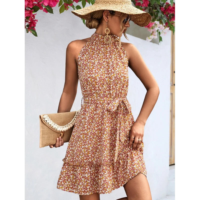 LionVII Hanging Neck Sleeveless Dresses -  - LionVII Professional Gear