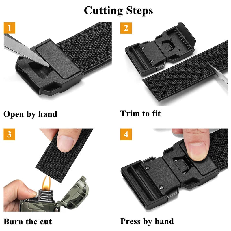 LionVII Elastic Men Belt, Stretch Belts with Quick Release Buckle Fit Through Belt Loops, Adjustable Trim to Fit 28-48' Waist - Product Demensions:
Belt Size(Approx):Total Length(included buckle):52'; Strap Width:1 3/8'.
Product - LionVII Professional Gear