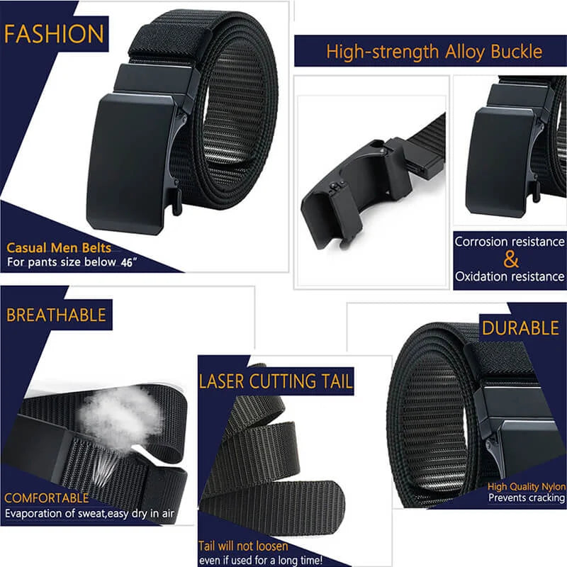 Ratchet Belts Rotatable Buckle, 2 Colors in 1 Double-sided 1 3/8' Nylon Strap, Trim to Fit 27- 46'Waist - Product Features:1,Corrosion resistance, Oxidation resistance;2,Strong strap(twice as strong as the - LionVII Professional Gear