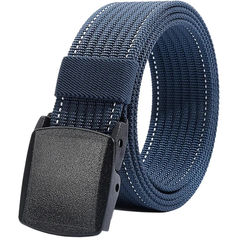 LionVII Men's Nylon Web Belt with YKK Plastic Buckle - Breathable and Durable Waist Strap for Work, Outdoor Sports and More - Adjustable Trim to Fit 28-49" Waist