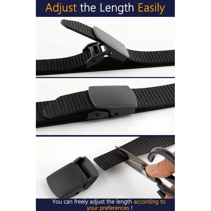 LionVII Men's Nylon Web Belt with YKK Plastic Buckle - Breathable and Durable Waist Strap for Work, Outdoor Sports and More - Adjustable Trim to Fit 28-49" Waist