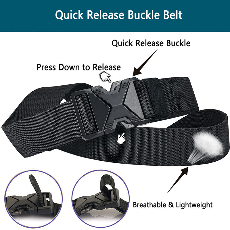 Mens Stretch Belt with Hide-Strap Buckle & 1.5 Inch Elastic Webbing – BESTA