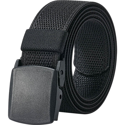 LionVII Men's Belts, Breathable Web Belt for Men with Plastic Buckle for Work Sports, Easy Trim to Fit 27- 46" Waist Black