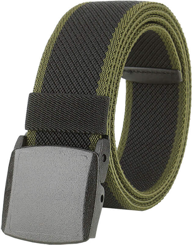 LionVII Men's Elastic Stretch Belts,Breathable Canvas Web Belt for Men Women with YKK Plastic Buckle for Travel Work Sports - LionVII