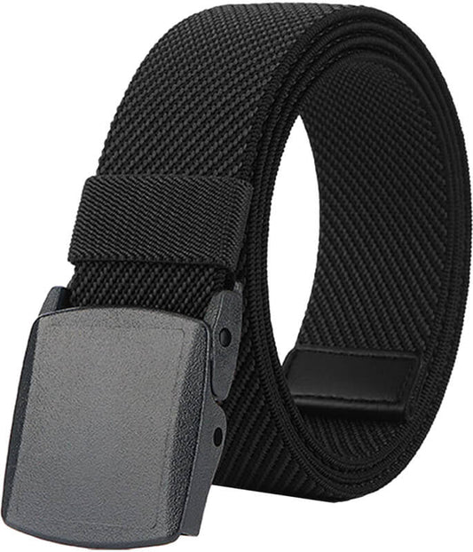 LionVII Men's Elastic Stretch Belts,Breathable Nylon Casual Web Belt for Men Women with No Metal Plastic Buckle for Work Outdoor Sports, - LionVII