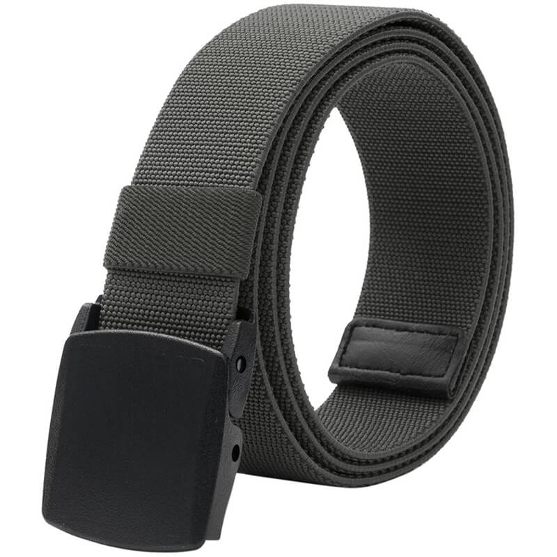 Men's Elastic Stretch Belts for Men with No Metal Plastic Buckle for Work Sports, Easy Trim to Fit 27- 46" Waist - LionVII
