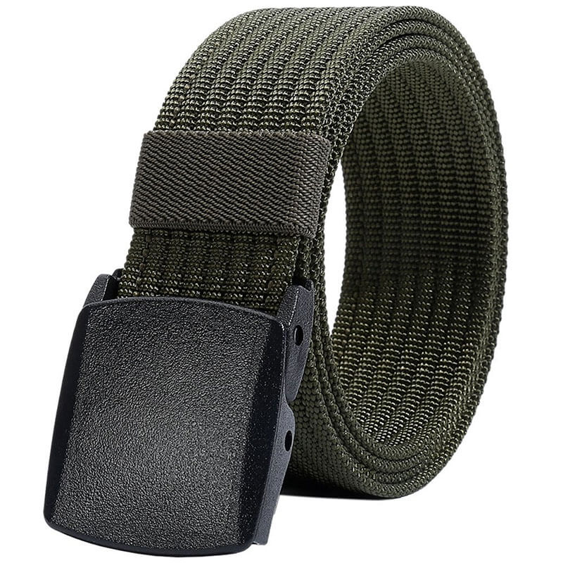 Men's Nylon Belt, Military Belts Breathable Webbing Canvas Belt with Plastic Buckle, Easy Trim to Fit 27-46" Waist - LionVII