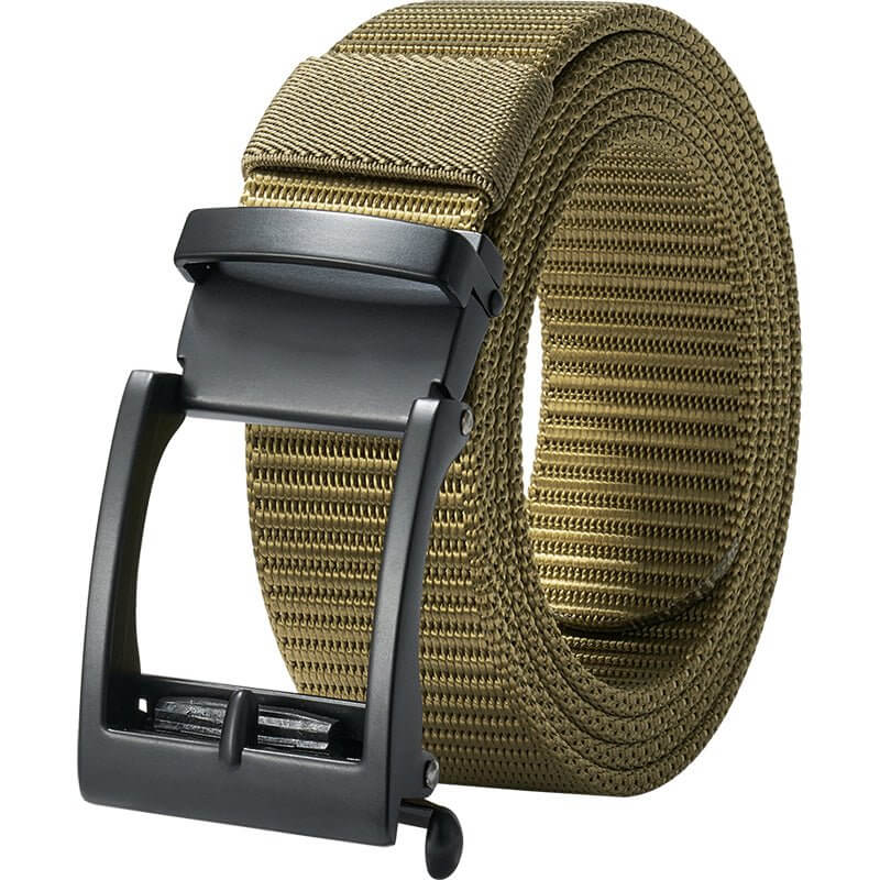 Men's Ratchet Belts, 1 3/8" Casual Web Belt for Men with Click Buckle, Nylon Strap Easy Trim to Fit 27- 44" Waist - LionVII